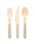 Premium Wooden Cutlery Silver- 18 Pc