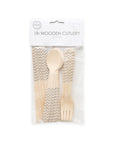 Premium Wooden Cutlery Silver- 18 Pc