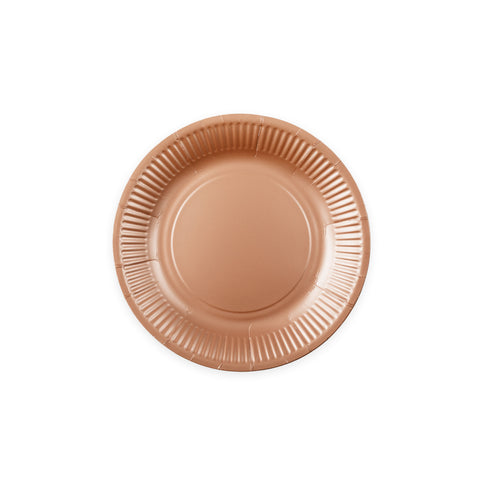 Premium Paper Plates 8 Inches Rose Gold- 8 Pc