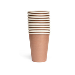 Premium Paper Cups Rose Gold 210ml- 14 Pc