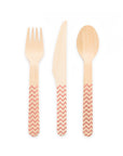 Premium Wooden Cutlery Rose Gold- 18 Pc