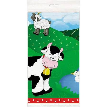 Plastic Table Cover 54In*84In Farm Friends- 1 Pc