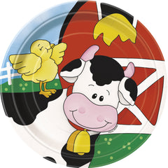 Paper Plates 9 Inches Farm Friends- 8 Pc