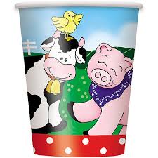 Paper Cups 220 ml Farm Friends- 8 Pc