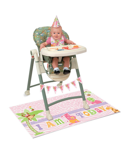 Pink Safari 1st High Chair Kit- 4Pc