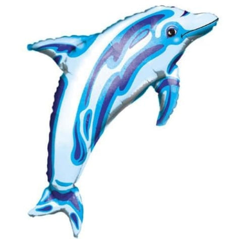 See- Thru Blue Dolphin (Helium) - 32 Inches