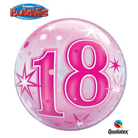 Bubble 18 Pink Starburst (Helium) - 22 Inches