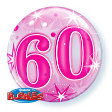 Bubble 60 Pink Starburst Sparkle (Helium) - 22 Inches