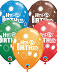 Birthday Bold Dots Latex Balloon (Helium/Air Filled) - 11 Inches