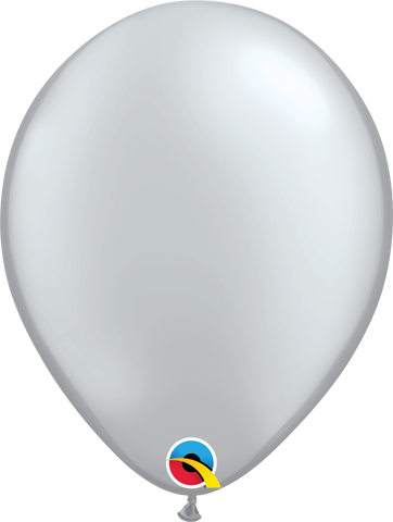 Metallic Silver Latex Balloon (Helium/Air Filled) - 11 Inches