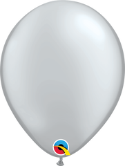 Metallic Silver Latex Balloon (Helium/Air Filled) - 11 Inches