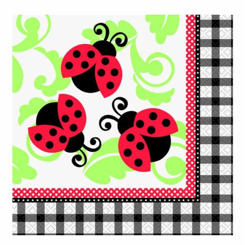 Paper Napkins 33cm*33cm Lively Lady Bugs - 16pc