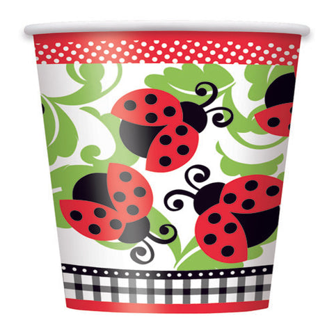 Paper Cups 355 ml Lively Lady Bugs Dot- 8 Pc