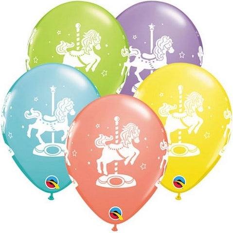 Carousel Horses Latex Balloon (Helium/Air Filled) - 11 Inches