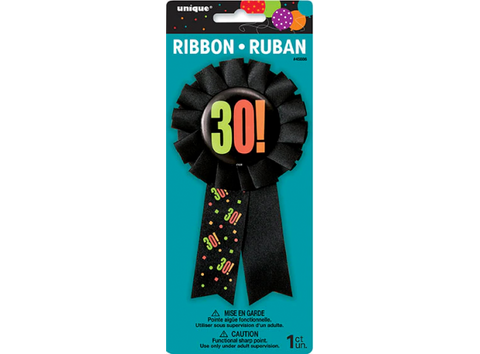 Birthday Party Ribbon Badge 30th - 1Pc