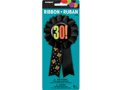 Birthday Party Ribbon Badge 30th - 1Pc