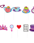 Mad Hatter Tea Party Photo Booth Props-10Pc