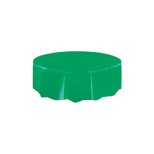 Round Plastic Table Cover Dark Green Diameter 83 Inches- 1Pc