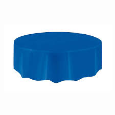 Round Plastic Table Cover Royal Blue Diameter 83 Inches- 1Pc