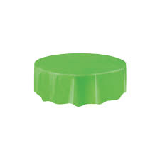 Round Plastic Table Cover Lime Green Diameter 83 Inches- 1Pc