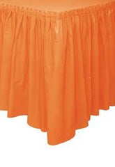 Plastic Table Skirt Orange Diameter 29In * 14Ft- 1Pc