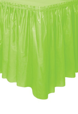 Plastic Table Skirt Lime Green Diameter 29In * 14Ft- 1Pc