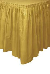 Plastic Table Skirt Gold Diameter 29In * 14Ft- 1Pc