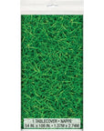 Plastic Table Cover 54In*84In Green Grass- 1 Pc