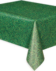 Plastic Table Cover 54In*84In Green Grass- 1 Pc