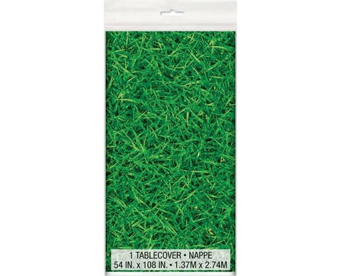 Plastic Table Cover 54In*84In Green Grass- 1 Pc