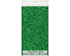 Plastic Table Cover 54In*84In Green Grass- 1 Pc