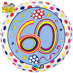 60 Polka & Stripes (Helium) - 18 Inches