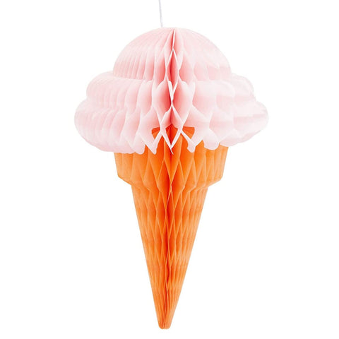 Assorted Honeycomb Decoration Ice Cream Cone - 2pc