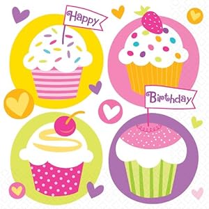 Paper Napkins 33cm*33cm Cupcake Theme - 16pc