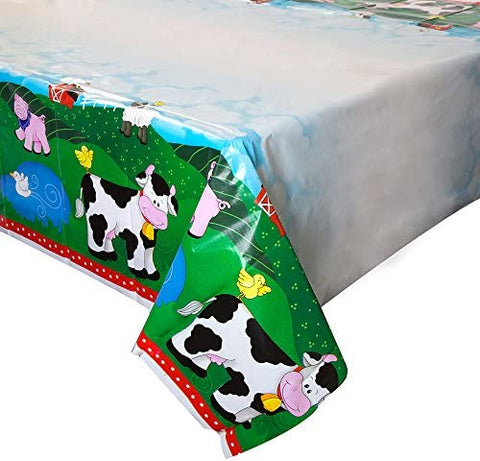 Plastic Table Cover 54In*84In Farm Friends- 1 Pc