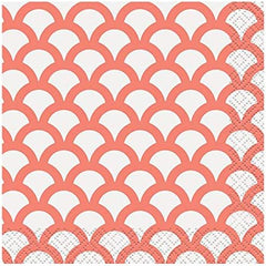 Paper Napkins 16cm*16cm Coral Scallop - 16pc