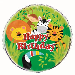 Animal Jungle Happy Birthday (Helium) - 18 Inches