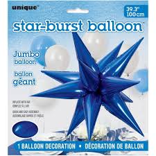 Royal Blue Starburst (Air-Filled)- 39 Inches