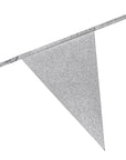 Premium Paper Glitter Bunting Silver 18ft - 1 Pc