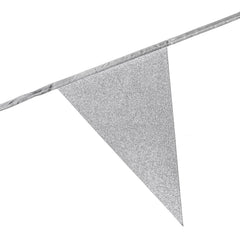 Premium Paper Glitter Bunting Silver 18ft - 1 Pc