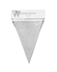 Premium Paper Glitter Bunting Silver 18ft - 1 Pc