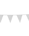 Premium Paper Glitter Bunting Silver 18ft - 1 Pc