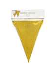 Premium Paper Glitter Bunting Gold 18ft - 1 Pc