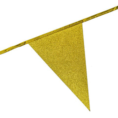 Premium Paper Glitter Bunting Gold 18ft - 1 Pc