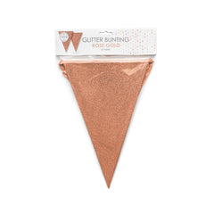 Premium Paper Glitter Bunting Rose Gold 18ft - 1 Pc