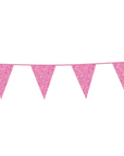 Premium Paper Glitter Bunting Baby Pink 18ft - 1 Pc