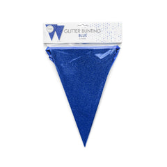 Premium Paper Glitter Bunting Dark Blue 18ft - 1 Pc