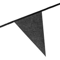 Premium Paper Glitter Bunting Black 18ft - 1 Pc