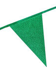 Premium Paper Glitter Bunting Dark Green 18ft - 1 Pc