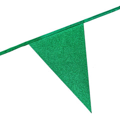 Premium Paper Glitter Bunting Dark Green 18ft - 1 Pc